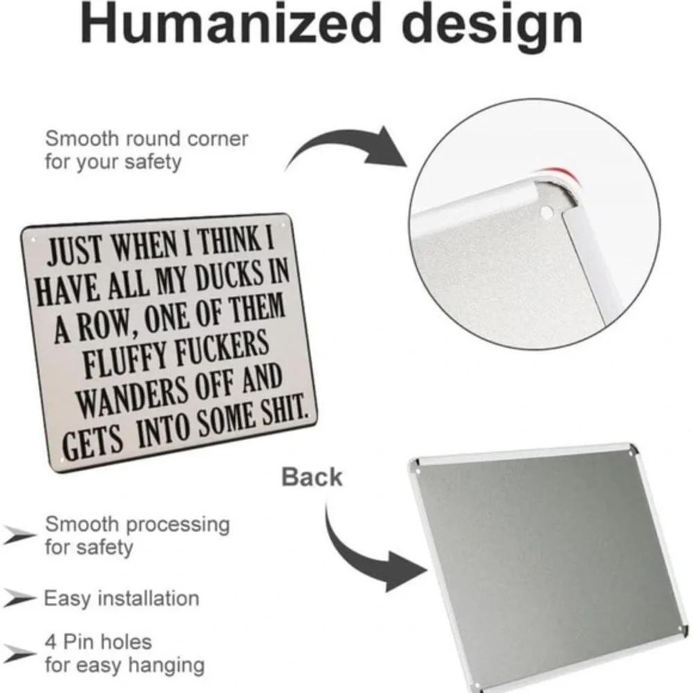 Funny Duck Metal Tin Wall Sign 8x12 Inch ~Host Pick~ - Picture 3 of 7